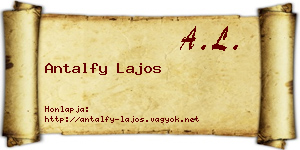 Antalfy Lajos névjegykártya